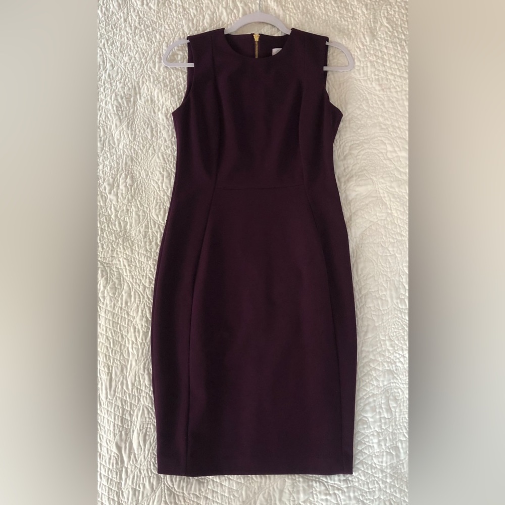 Calvin Klein Purple/Maroon Business Casual Dress - Women’s Size: 4